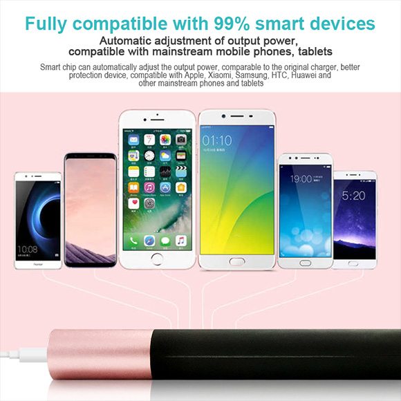 2020 newest type c fast charge Shaking or touching LED light on 10000mAh power bank LWS-001